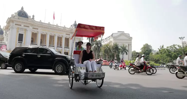 Trying Cyclo in Hanoi