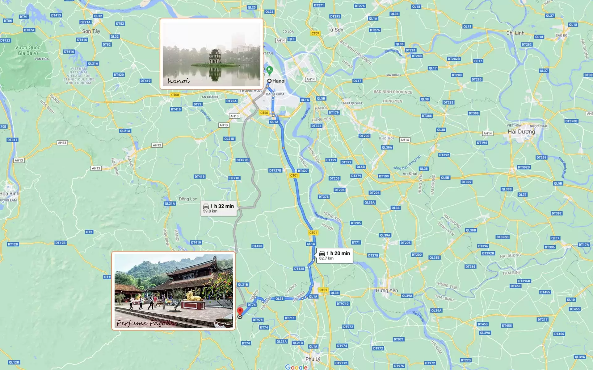 About 60km southwest of Hanoi, it’s easy to take one day trip to Perfume Pagoda.