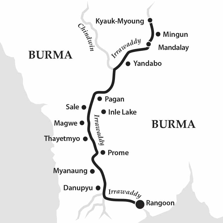 Pandaw Myanmar Cruise Maps